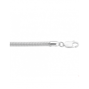Zilveren volle slangcollier 45 cm en 4 mm dik voorzien van karabijnhaak - 302010