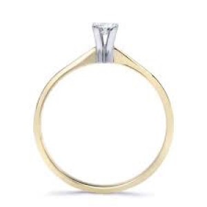 EEN 14 krts witgouden Spring ring solitair model 84 S met een 0.03 crt briljant - 202888