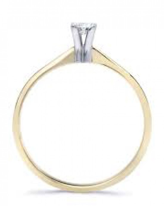 EEN 14 krts witgouden Spring ring solitair model 84 S met een 0.03 crt briljant - 202888