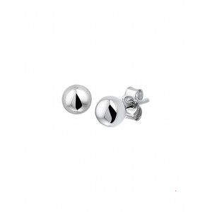 Zilver gerhodineerde oorstekers bolletje 5 mm - 203106
