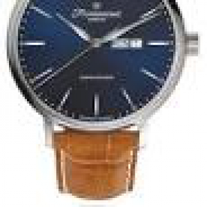 Fromanteel Swiss Made horloge, Generations Day Date Blue, saffier glas en 5 atm WD, stalen kast en lederen band - 203138