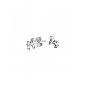 zilveren gerhodineerde kinderoorstekers " paardjes " - 302414