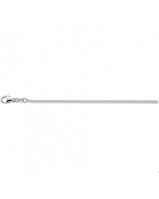 gerhodineerd zilveren lengte collier op 45 cm, gourmetschakel 1.8 mm - 302489