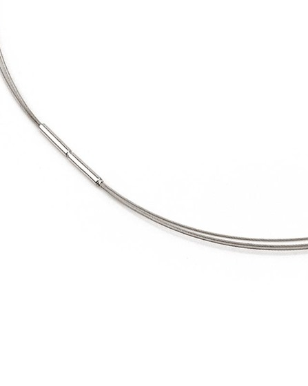 3 dradig Boccia stalen lengtecollier  op 45 cm - 203928