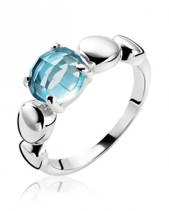 Zilveren Zinzi fantasie ring met turquoise zirkonia maat 54 - 204016