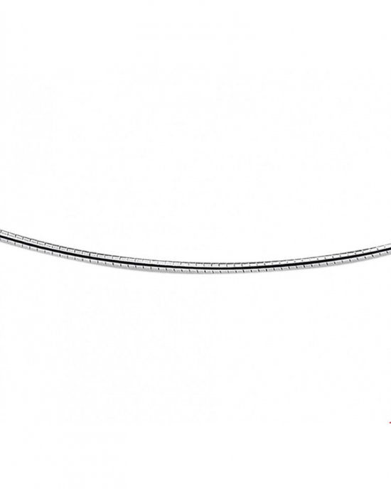 Zilver gerhodineerd omega collier 45 cm dikte 1,6 mm met karabijnhaak - 303304