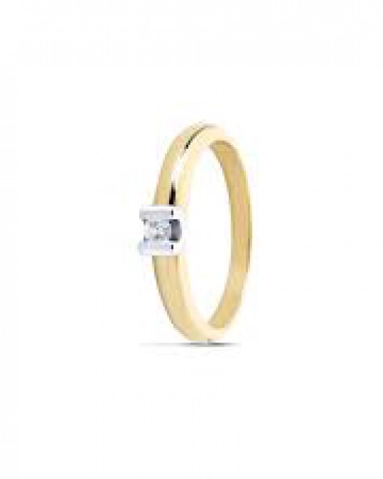 R&C 14 krt geelgouden ring model 16 met briljant 0.08 ct Si/R - 204855