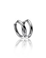 Zinzi zilveren klapcreolen gerhodineerd, 15 mm x 2mm - 204254