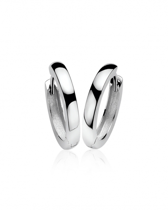 zilveren gerhodineerde Zinzi klapcreolen 20 x 3 mm, ZIO190 - 204289