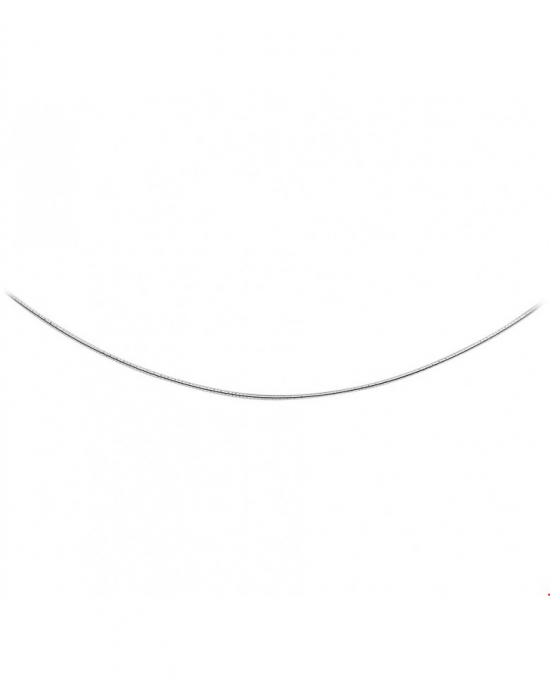 zilveren omega collier, 45 cm, gerhodineerd, 1 mm in dikte, voorzien van een karabijnhaak - 204400