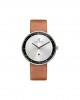 WATCH STAINLESS STEEL JACOB JENSEN -STRATA- 271, bruin leren band - 303718