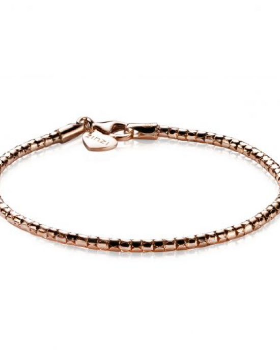 Zilveren Zinzi fantasieschakel armband, rosé verguld - 205633