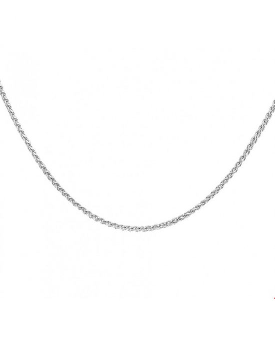 zilveren gerhodineerde lengte collier vossestaart 45 cm  x 1,0 mm - 304584