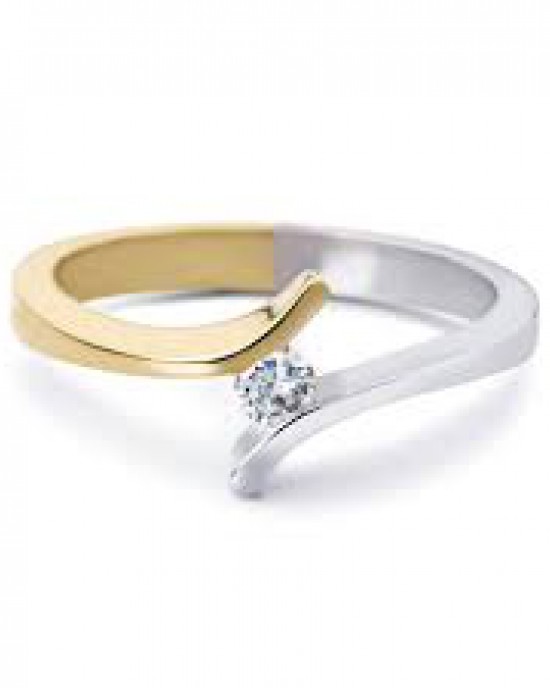 R & C ring model 39 in 14 krt bi-colour goud en voorzien van een 0,07 ct briljant geslepen diamant Si/R - 304652