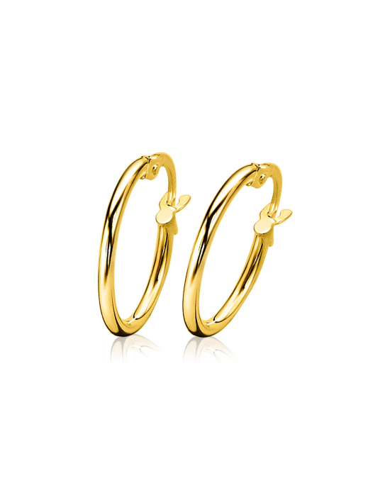 Zinzi geelgouden ronde buiscreolen 17.5 x 1.5 mm met italiaanse sluiting Refnr. ZGO128 - 206303