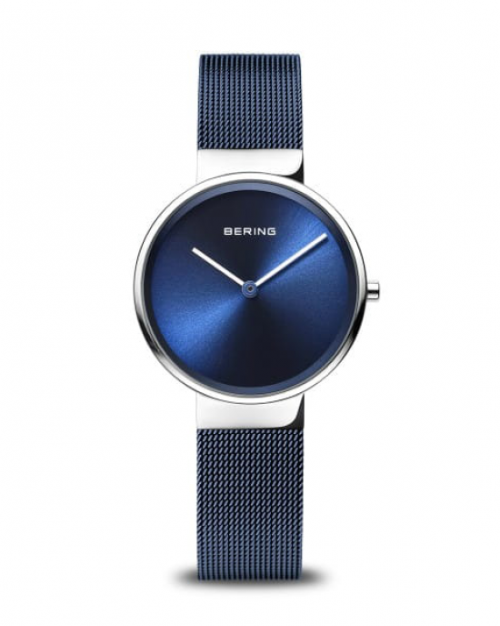 Bering horloge model 14531-307 , blauwe wijzerplaat en blauw gecoat milanaise band - 206430