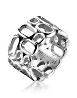 Zinzi zilveren Mart Visser fantasie ring, gerhodineerd model MVR3 - 206400