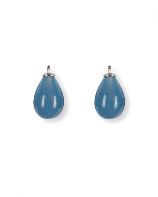 Heide  Heinzendorf creoolhangers, druppelvormige quartzglas,  ca 16 x 10 mm met zilveren inzet - 207350