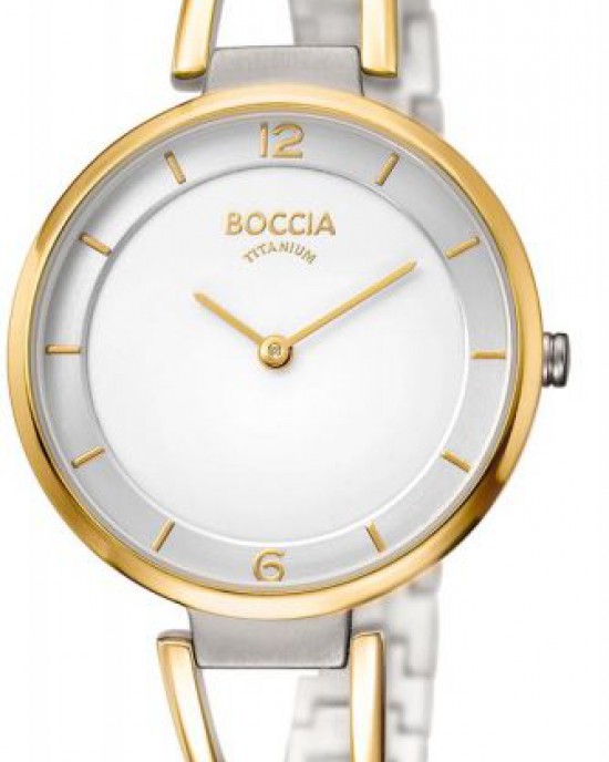 Boccia bicolor titanium dames horloge met open spangband - 207355