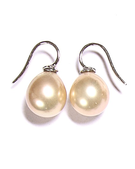 Zilveren Heide Heinzendorff oorhaakjes met roze druppelparels, kleurnr : 11 - 208260