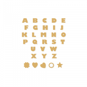 14 krt geelgouden Miss Spring letterhanger D inclusief lengte collier ankerschakel, 42 + 3 cm , alle letters zijn te bestellen - 207499