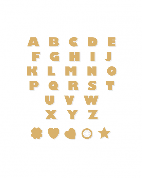 14 krt geelgouden Miss Spring letterhanger D inclusief lengte collier ankerschakel, 42 + 3 cm , alle letters zijn te bestellen - 207499