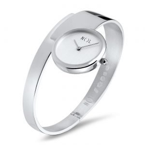 een zilveren handgesmede Nol spanghorloge met a-symmetrische band, AG08909 - 207647