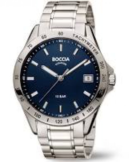 Boccia titanium heren horloge, zwarte wijzerplaat en saffierglas en 10 ATM waterdicht, refnr : 3597-01 - 207795
