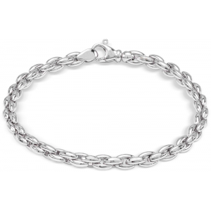 MONZARIO zilveren armband, turtle schakel op 5.5mm met draaibare karabijnhaak . Totale lengte is 19.5 cm.model nr. 967a - 207881