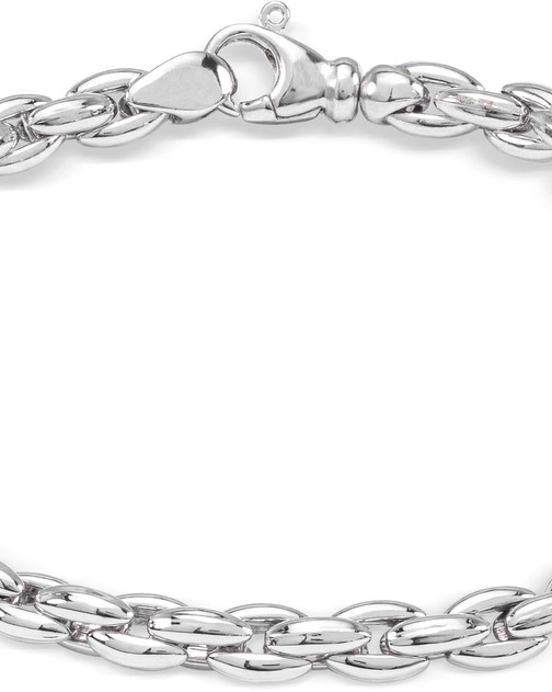 MONZARIO zilveren armband, turtle schakel op 5.5mm met draaibare karabijnhaak . Totale lengte is 19.5 cm.model nr. 967a - 207881