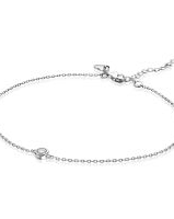 Zinzi zilveren enkelbandje met ronde witte zirkonias, 23+4 cm, ZIE1393 - 208307