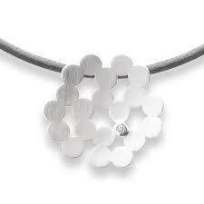 bastian Zilveren hanger , gematteerd, 0.02 crt.diamant, bloem - 208335