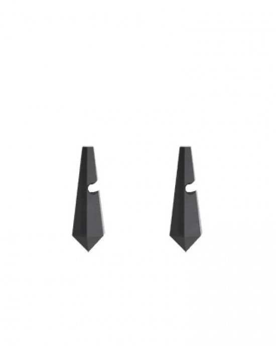 zilveren Equiv stekercreolen waaraan verwisselbare in pyramidevorm en gefacetteerd geslepen Obsidiaan creoolhangers van 26 mm x 9 mm hangen - 209040