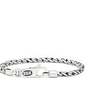 Silk armband, geoxydeerd zilver met karabijnhaak, model 172 op 19 cm lengte - 210123