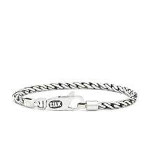 Silk armband, geoxydeerd zilver met karabijnhaak, model 172 op 19 cm lengte - 210123