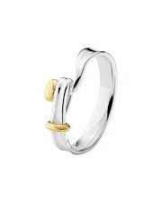 Georg Jensen zilveren ring model Torun deels verguld - 209429