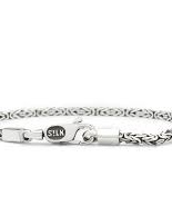 Silk armband, geoxydeerd zilver met karabijnhaak, koningsschakel - 209510