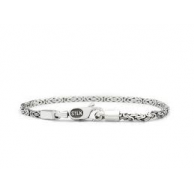 Silk armband, geoxydeerd zilver met karabijnhaak, koningsschakel - 209510