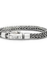 silk armband, geoxydeerd zilver met insteekveer en veiligheidsachtje - 209460