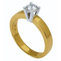 14 krt bicolor gouden Eclat solitairring R20 voorzien van een 0.07 ct briljant geslepen diamant VVS/TW - 209473