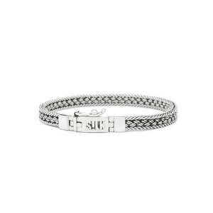 Silk armband, geoxydeerd zilver met insteekveerslot en veiligheidsachtje - 209345