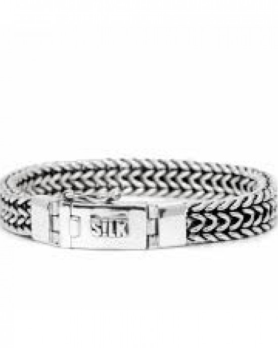 Silk armband, geoxydeerd zilver met karabijnhaak - 209346