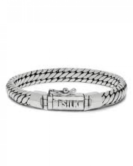 silk armband, geoxydeerd zilver met insteekveer en veiligheidsachtje model 349 op 19 cm - 209334