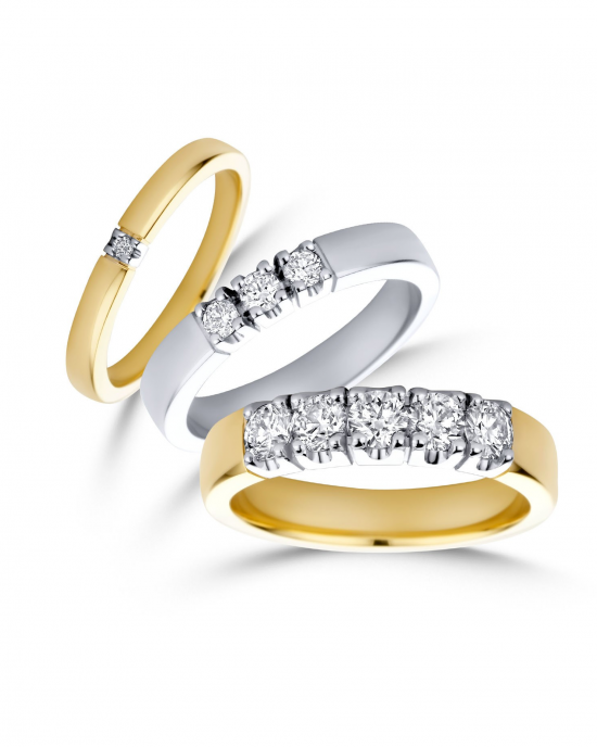 14 krt witgouden R&C alliance groeibriljant ring model 1704 met 5 briljant geslepen diamanten van elk 0,04 ct P/W - 209279