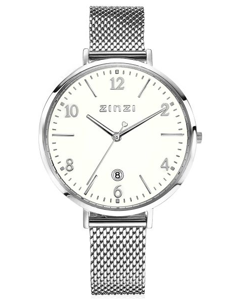 Zinzi " Sophie " horloge, stalen kast en band, lichte arabische wijzerplaat , ZIW1406 - 213018