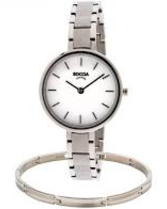 Boccia titanium horloge, parelmoer plaat mat-poli band - 208645