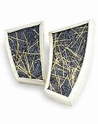 Gill Galloway oorstekers met geoxydeerd fijnzilver 999/000 en geelgouden zilveren lijnenspel - 208661