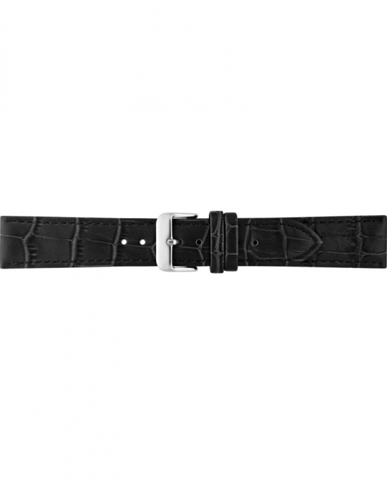 CALF LEATHER ALLIGATOR GRAIN BLACK 24 MM - 208720
