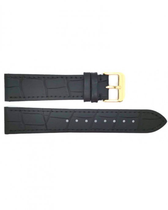 CALF LEATHER ALLIGATOR GRAIN BLACK 24 MM - 208720