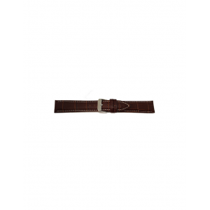 Alligator print calf leather strap, mat. With strong case and buckle connection, stitched loop and stainless steel buckle. This strap has soft leather lining and is super flexible. White stitching - 208700